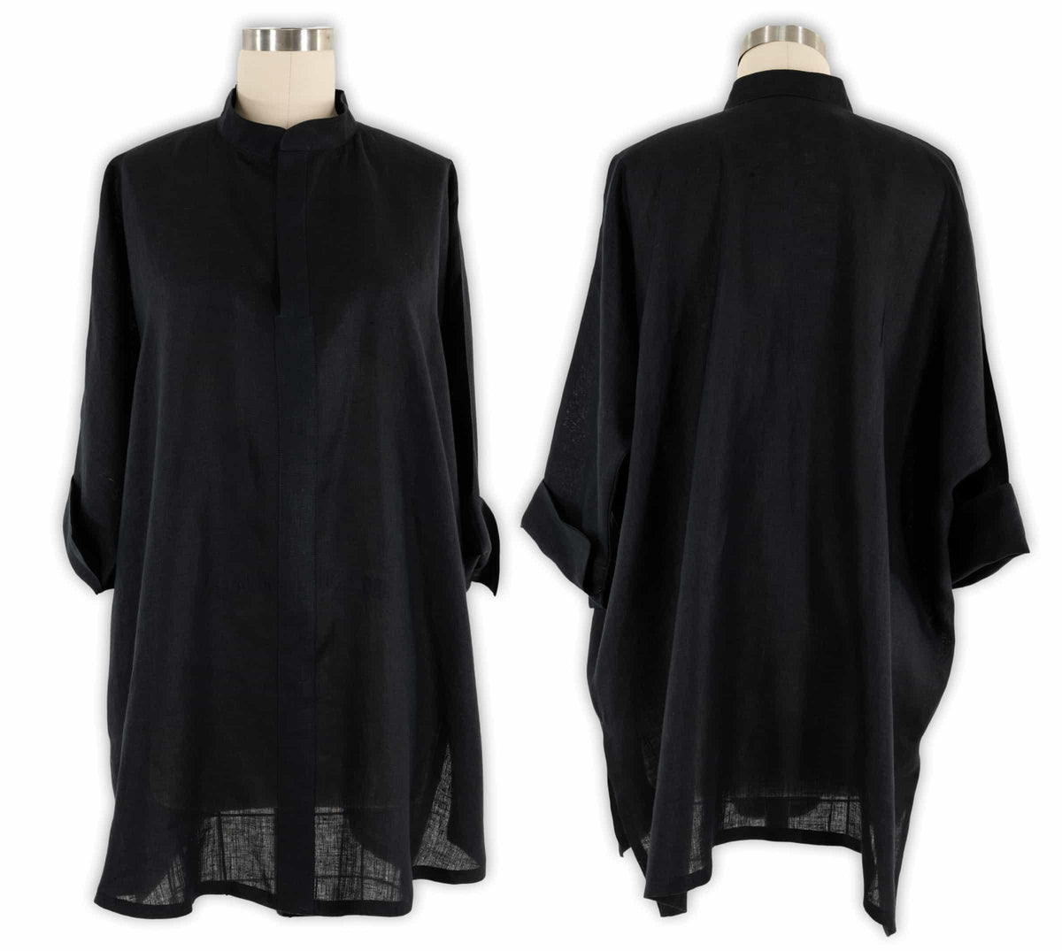 Black Handkerchief Linen Shirt — The Ellsworth Shirt - Marcy Tilton Fabrics