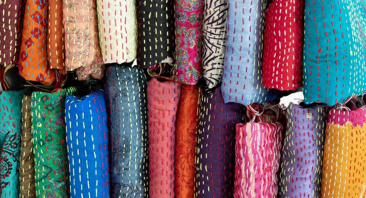 Handmade Artisan Indian Cotton Kanthas - Marcy Tilton Fabrics