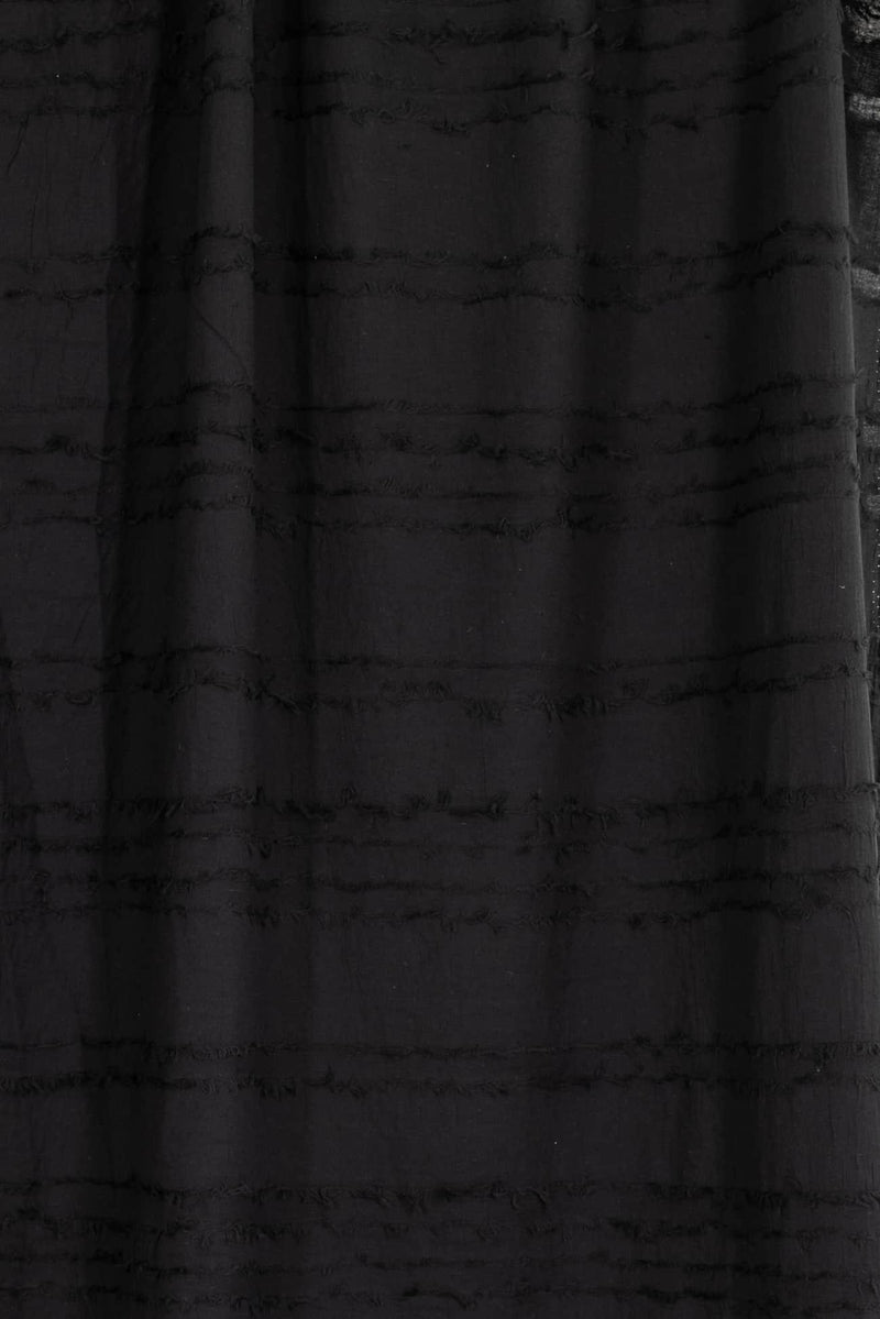 Black Eyelash Stripe Cotton Gauze Woven - Marcy Tilton Fabrics