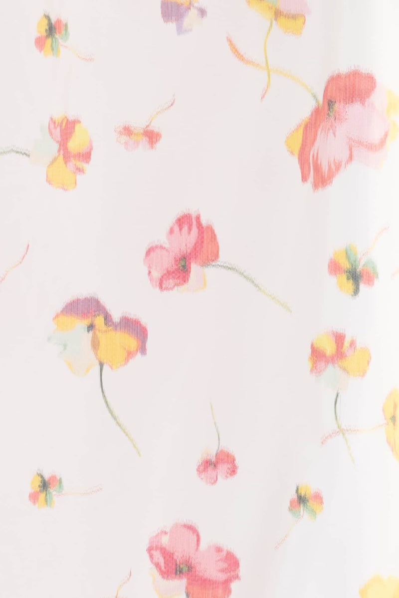 Floating Poppies Silk Blend Ikat Woven