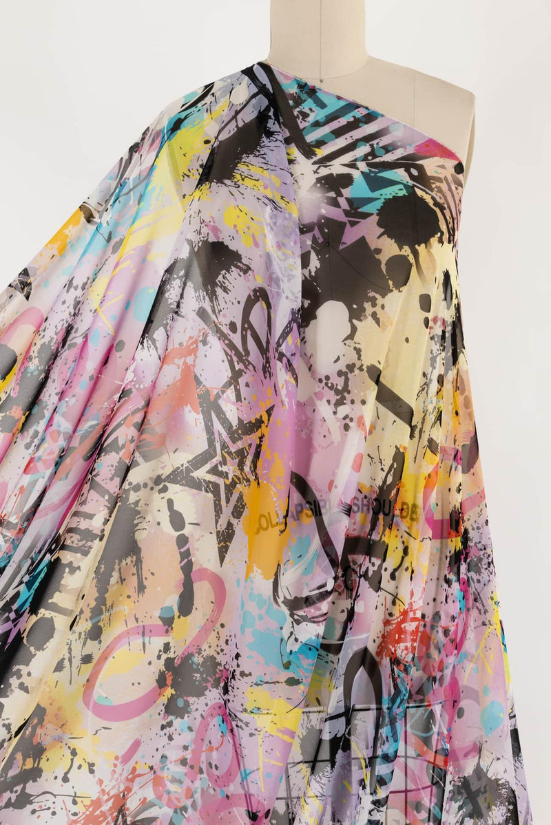 Graffiti Italian Silk Chiffon Woven - Marcy Tilton Fabrics