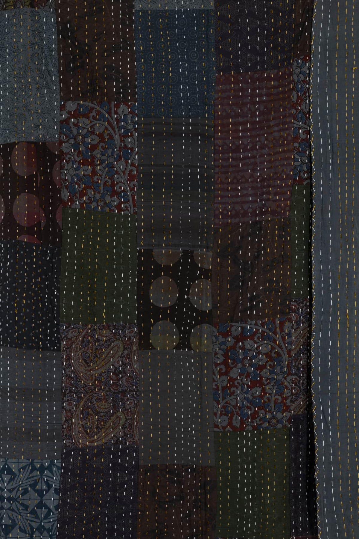 Indie Go-Go Blue Cotton Kantha Woven - Marcy Tilton Fabrics