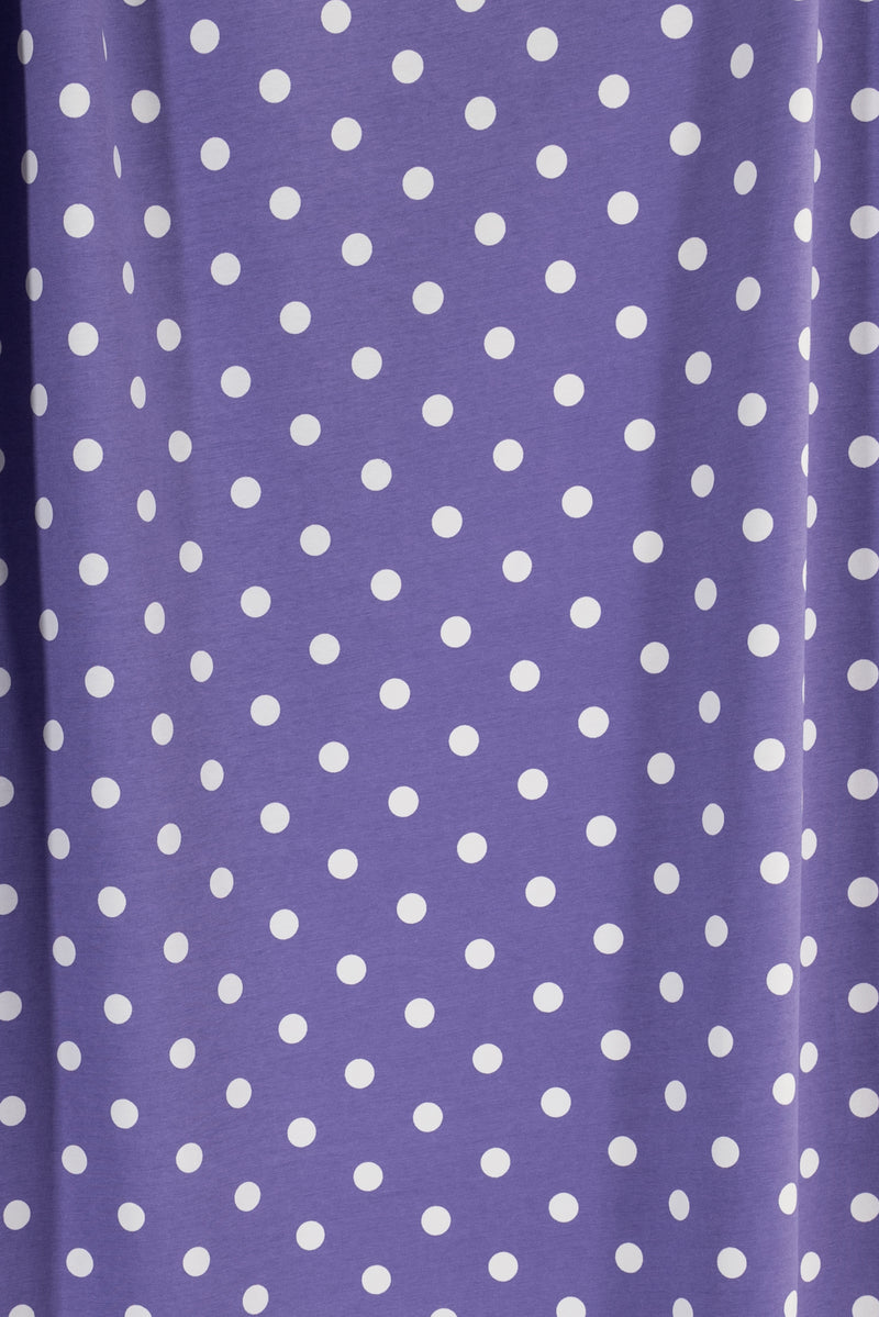 Printemps Purple Dots Cotton/Spandex Knit
