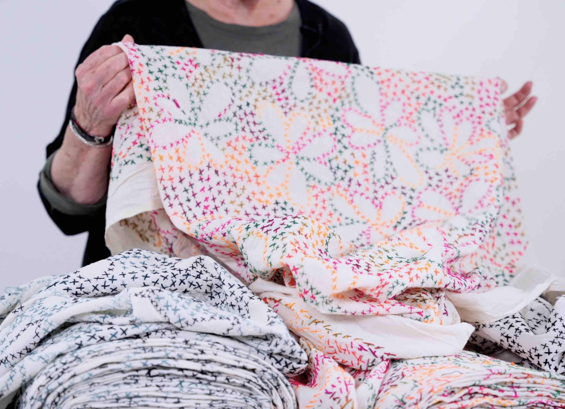 Hand Embroidered Special Cut Indian Cottons - Marcy Tilton Fabrics