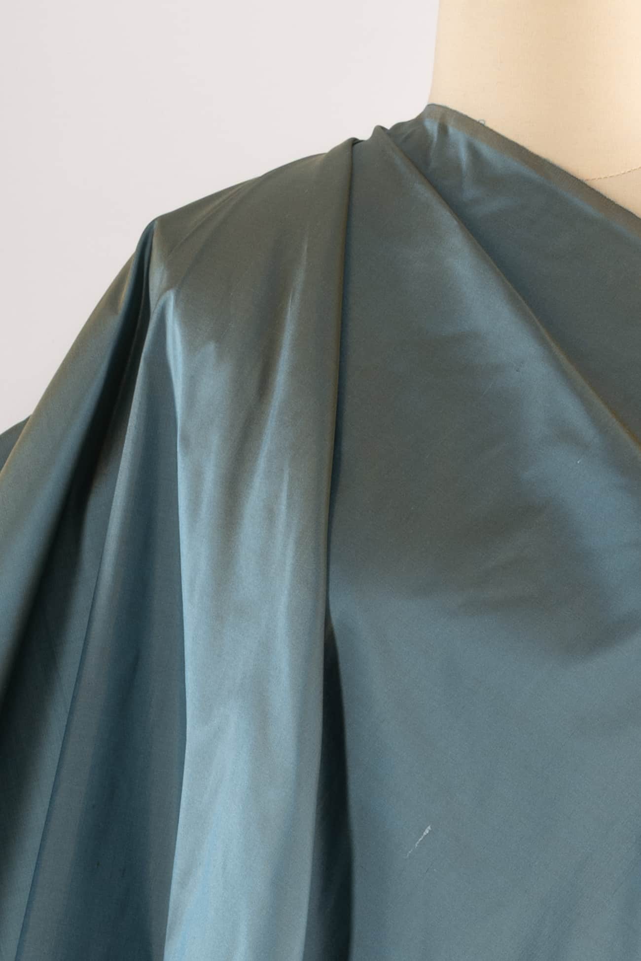 #1131 Muted Turquoise Silk Dupioni Woven SOLD BY THE CUT