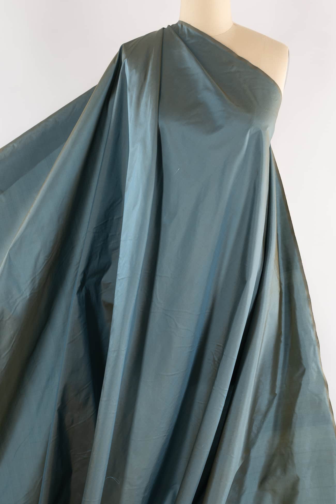 #1131 Muted Turquoise Silk Dupioni Woven SOLD BY THE CUT