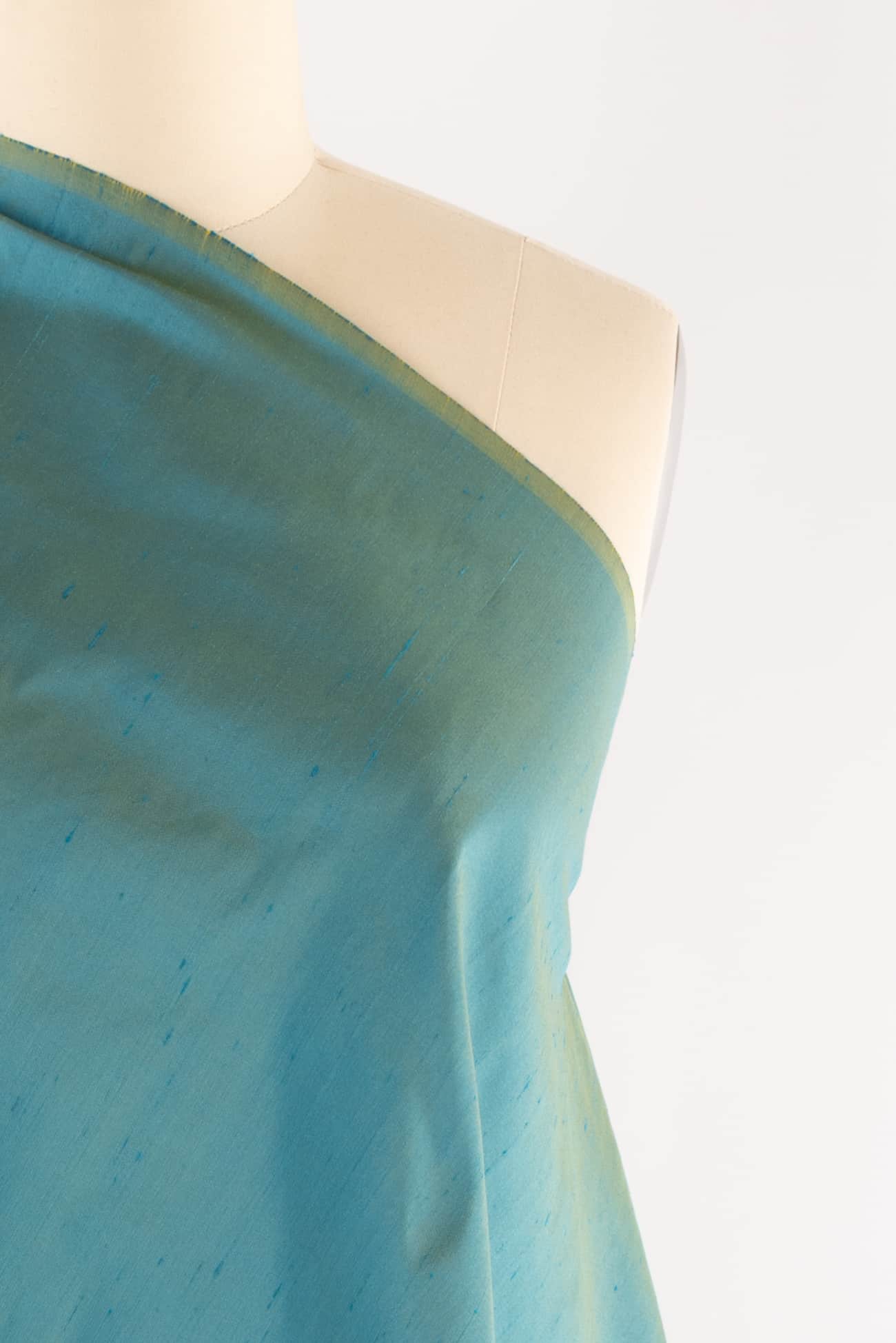 #1134 Turquoise Silk Dupioni Woven SOLD BY THE CUT