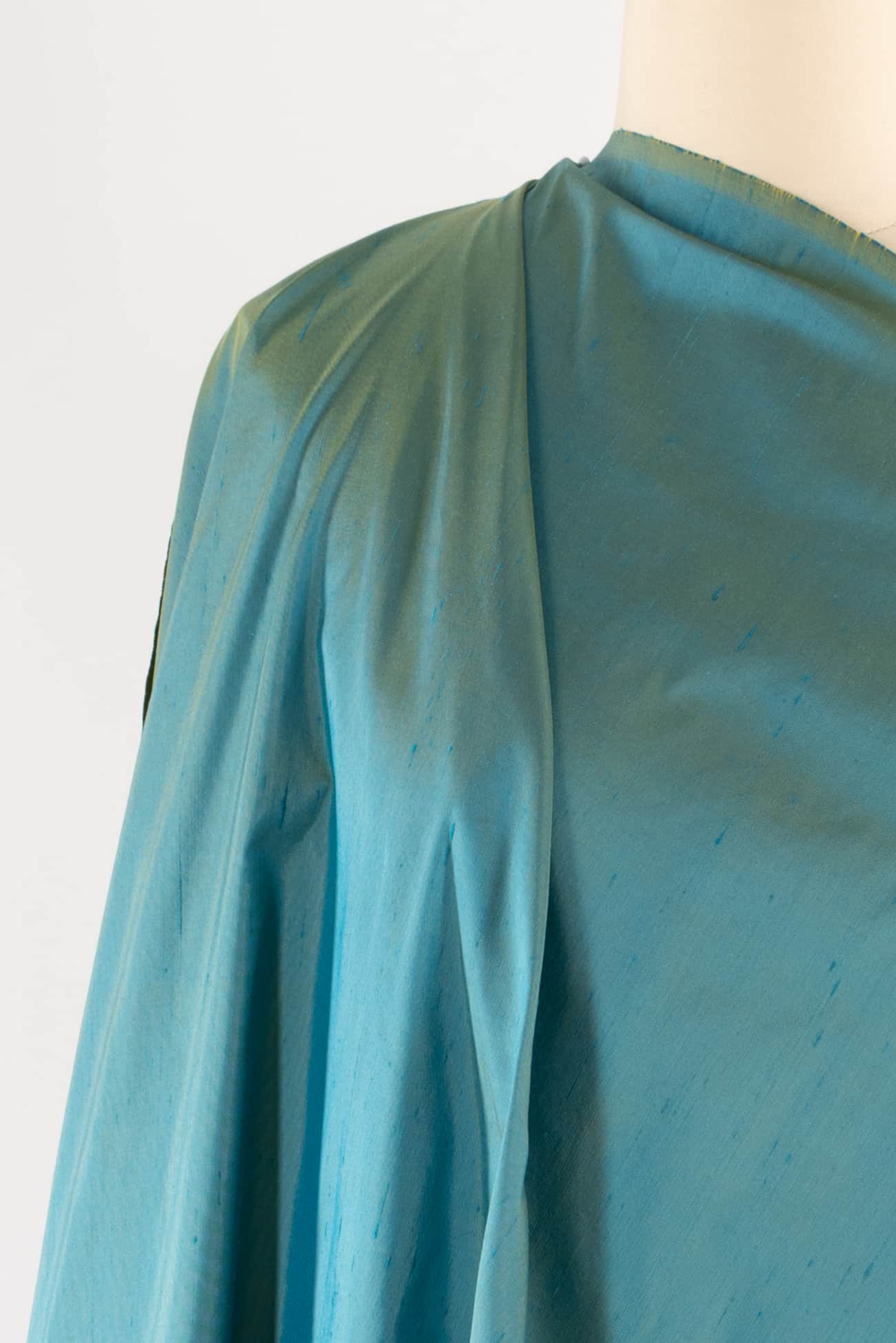 #1134 Turquoise Silk Dupioni Woven SOLD BY THE CUT