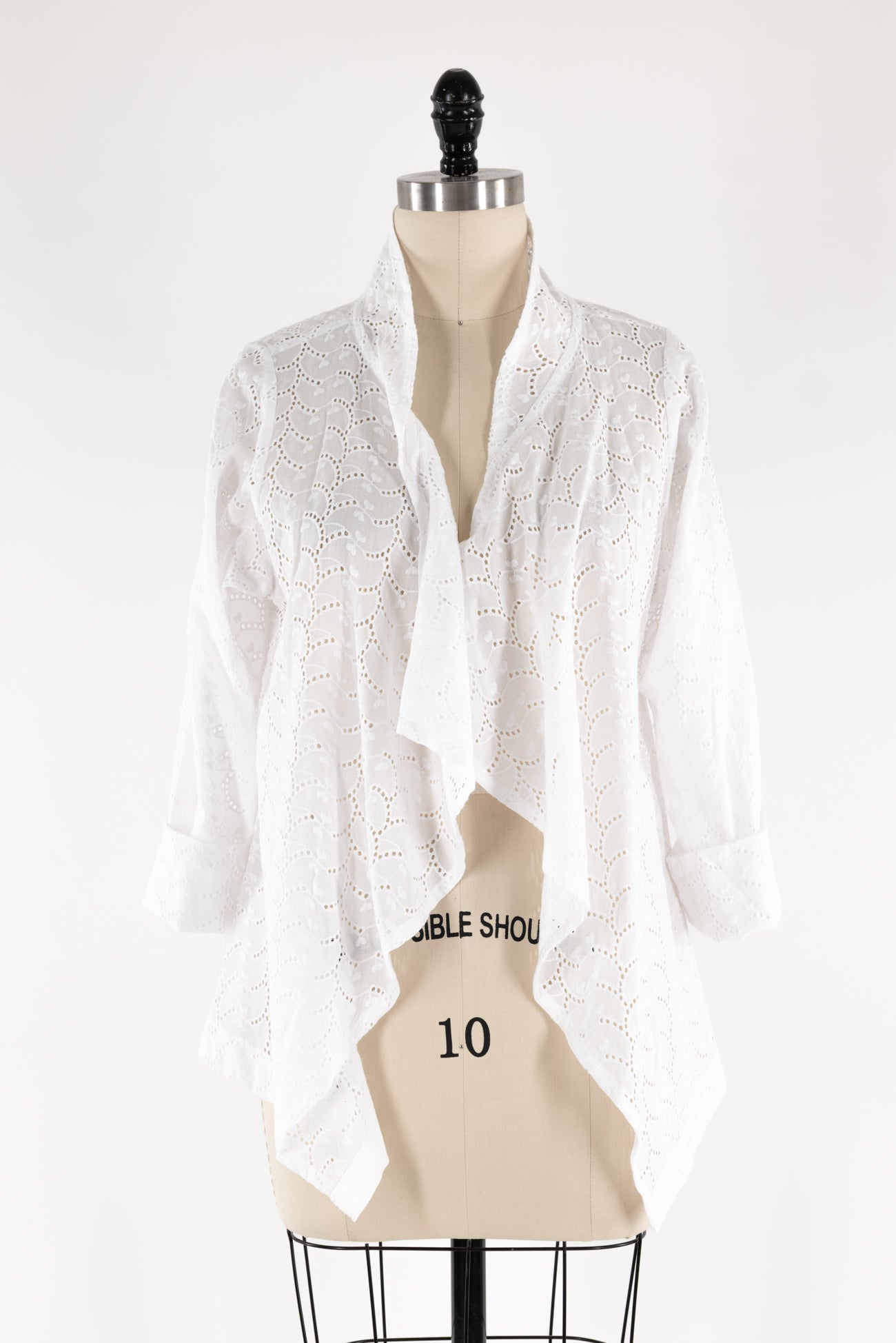 White Cotton Eyelet Jacket