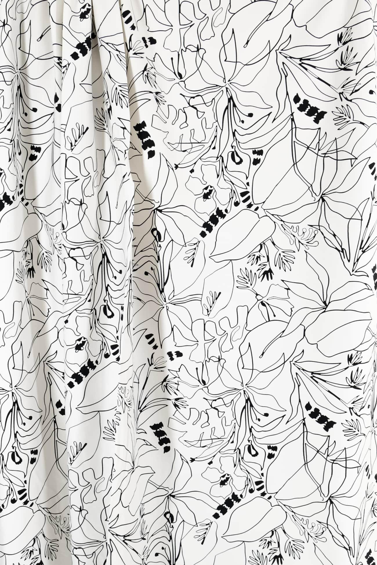 Ace Sketched Floral Stretch Woven - Marcy Tilton Fabrics
