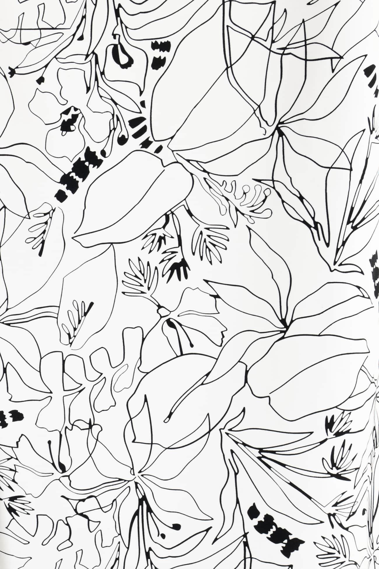 Ace Sketched Floral Stretch Woven - Marcy Tilton Fabrics