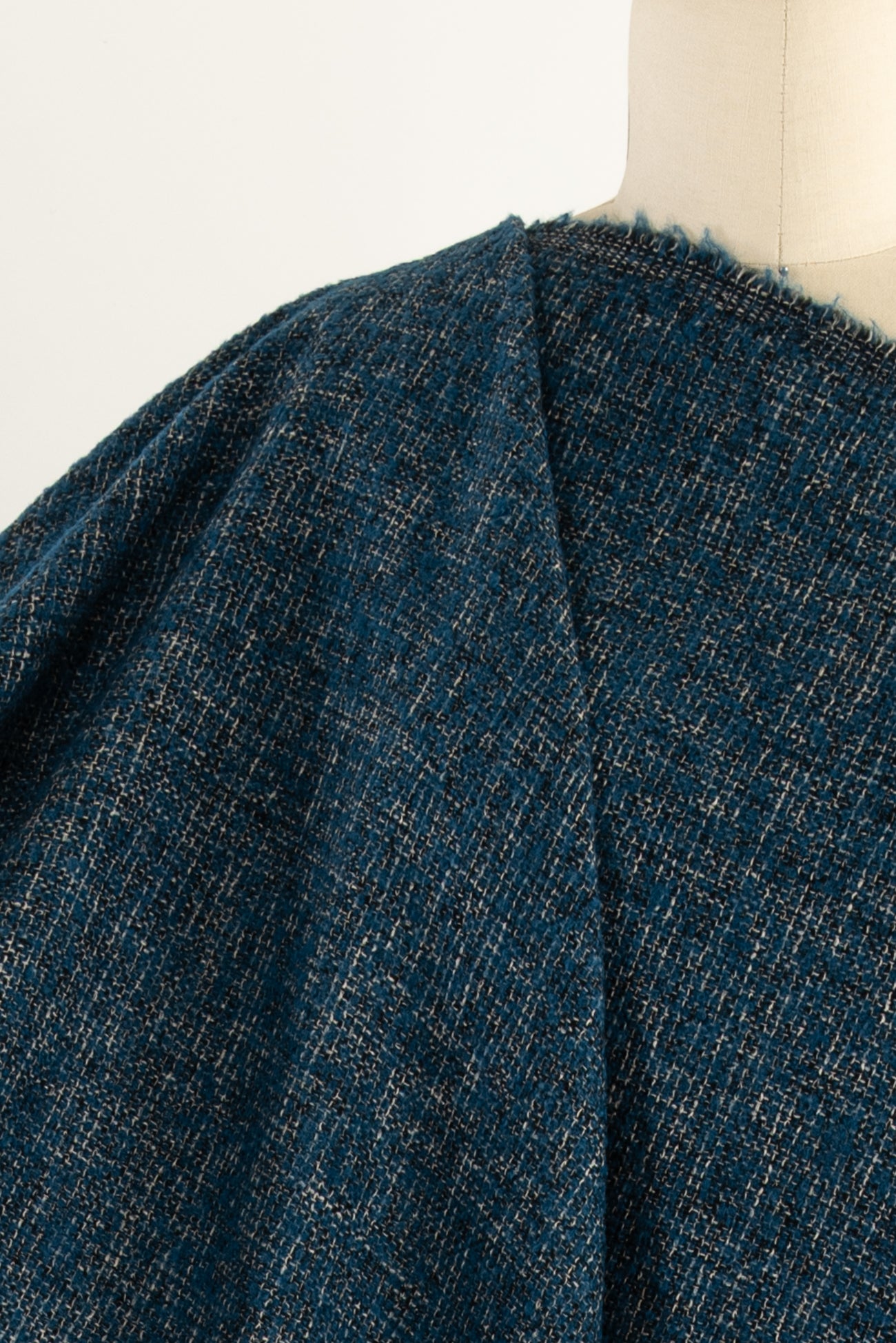 Aegean Teal Tweed Wool Blend Woven