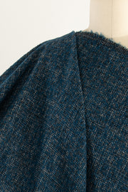 Aegean Teal Tweed Wool Blend Woven