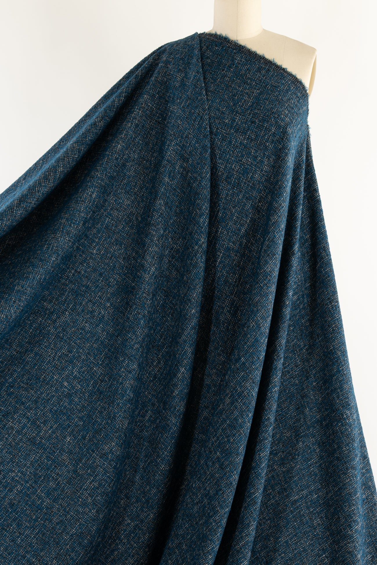 Aegean Teal Tweed Wool Blend Woven
