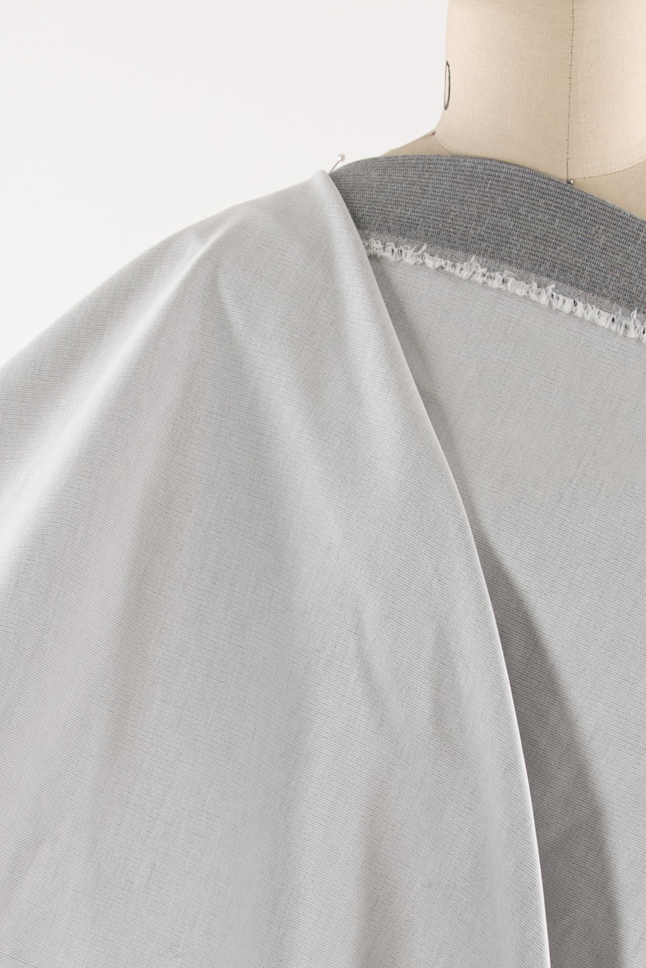 Arctic White Micro-Wale Stretch Corduroy Woven