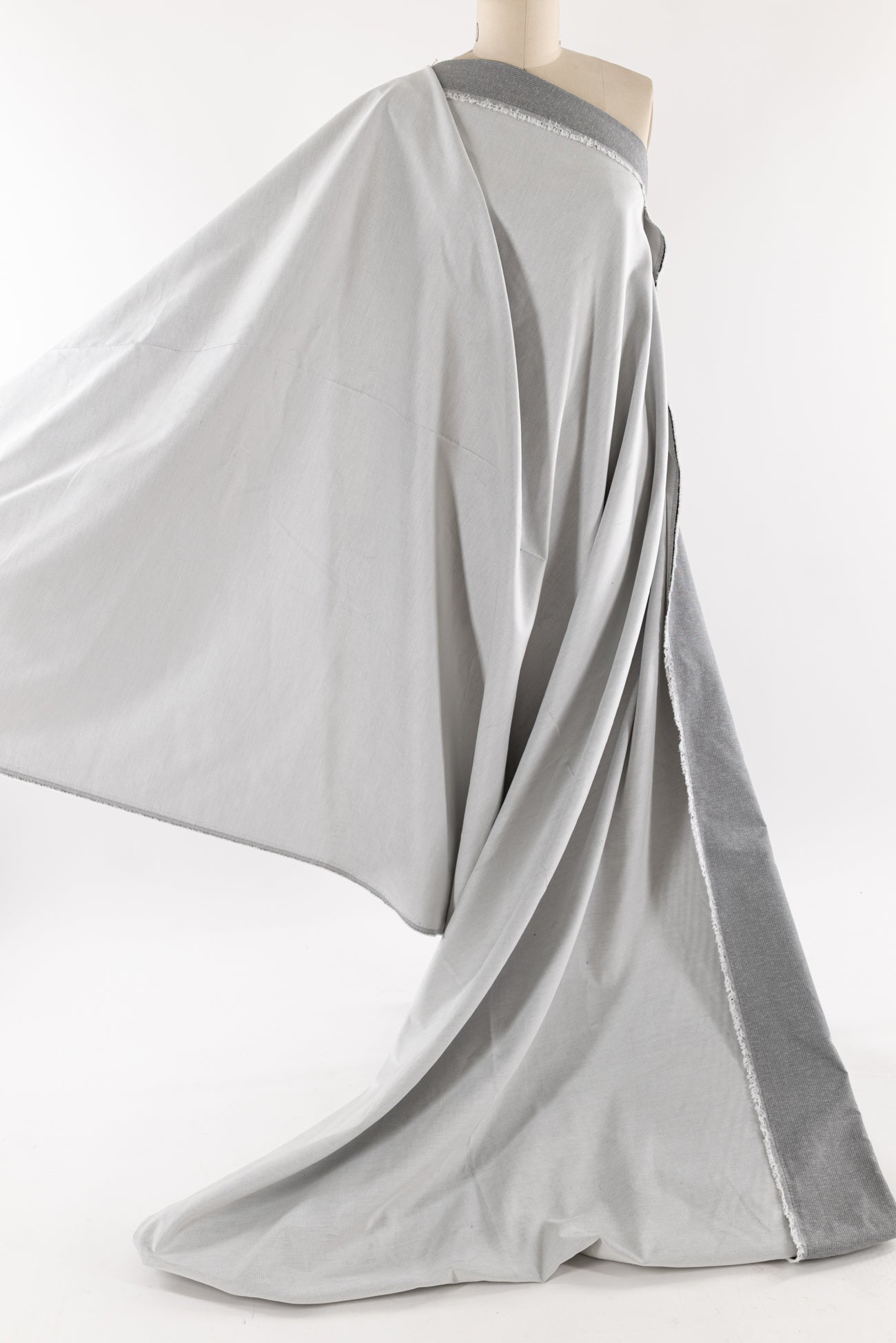 Arctic White Micro-Wale Stretch Corduroy Woven