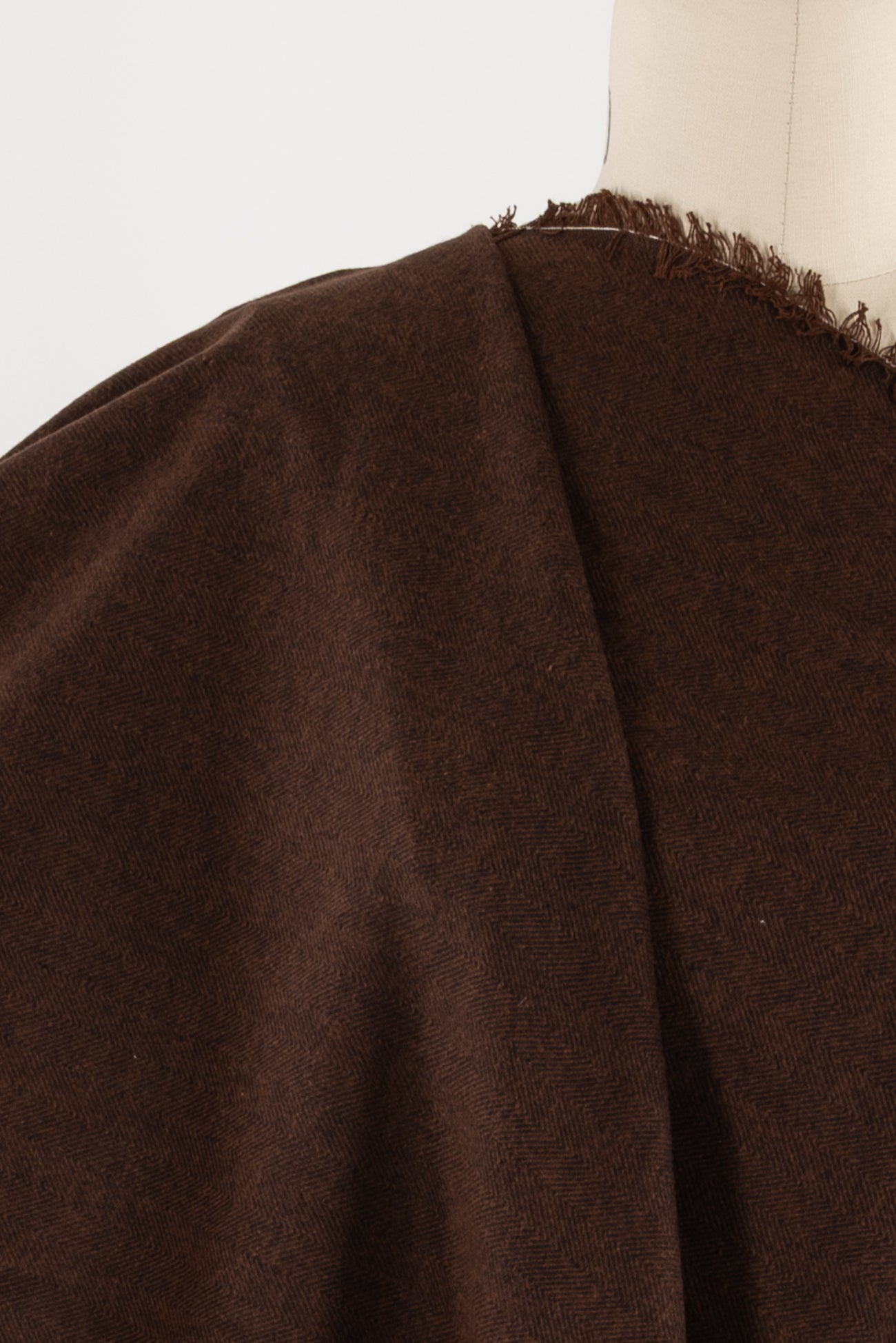 Auburn Herringbone Cotton Flannel Woven - ENDCUT