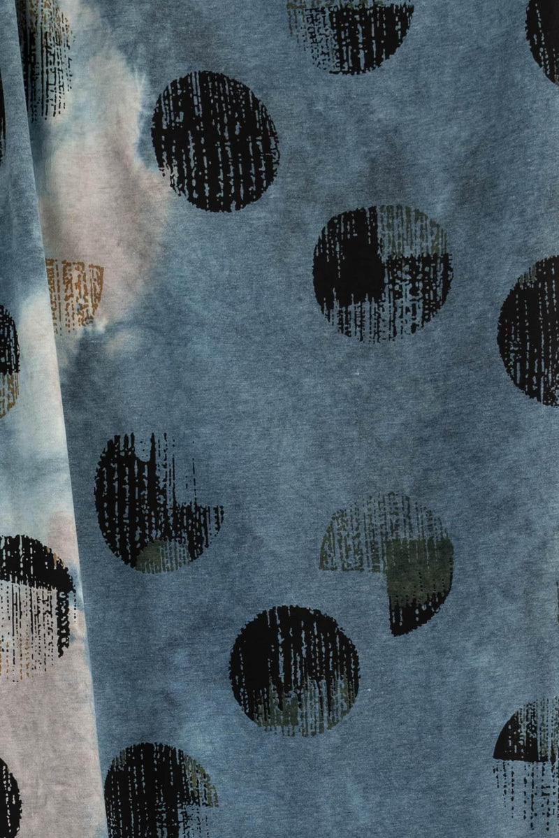 Azul Dots Rayon Knit - Marcy Tilton Fabrics