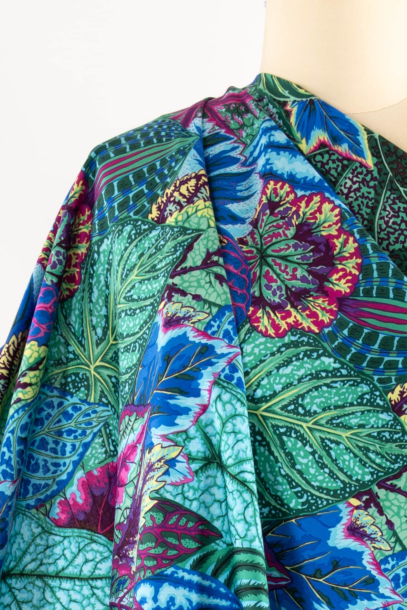 Azure Leafscape Cotton Woven