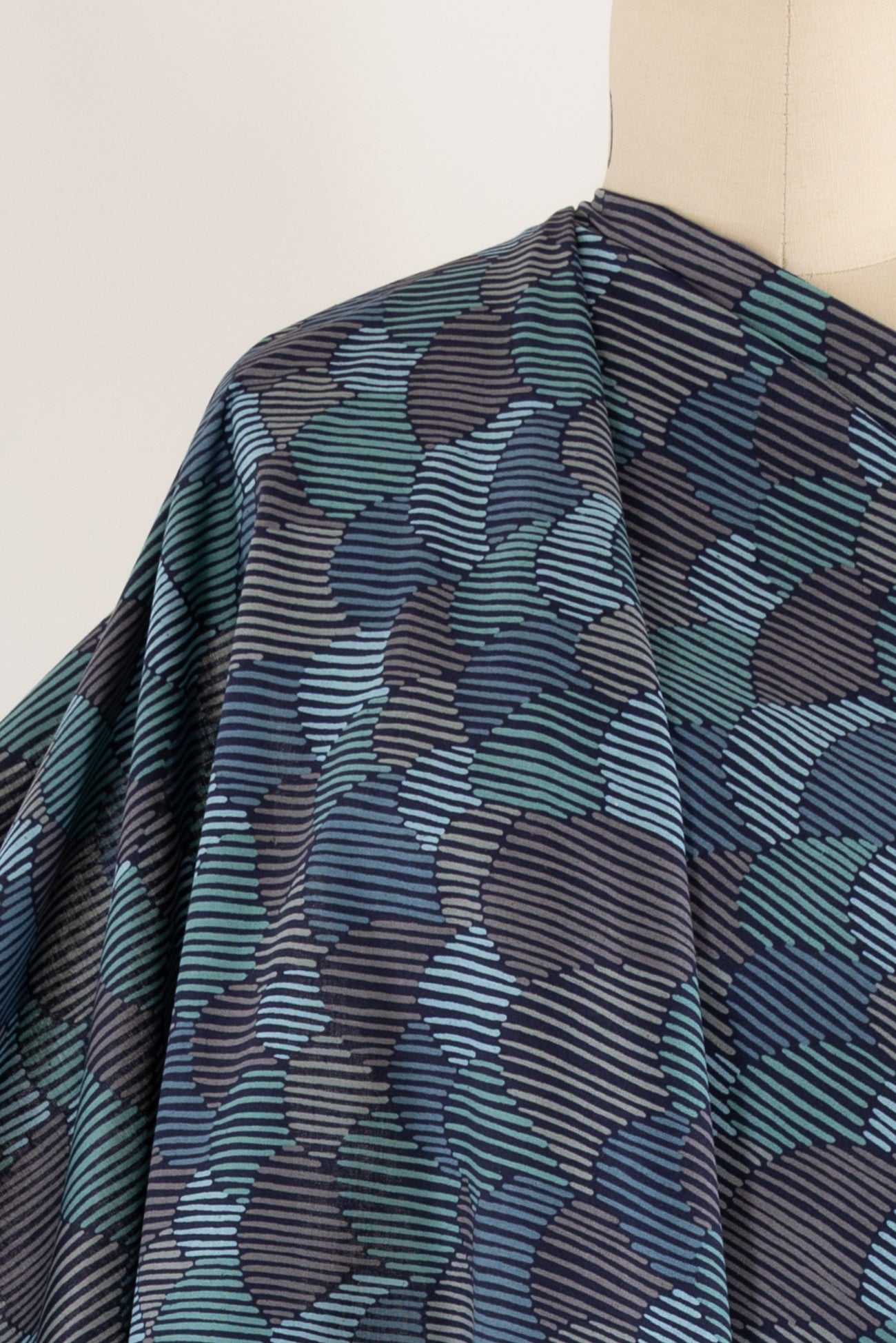 Blue Shells Japanese Cotton/Linen Woven
