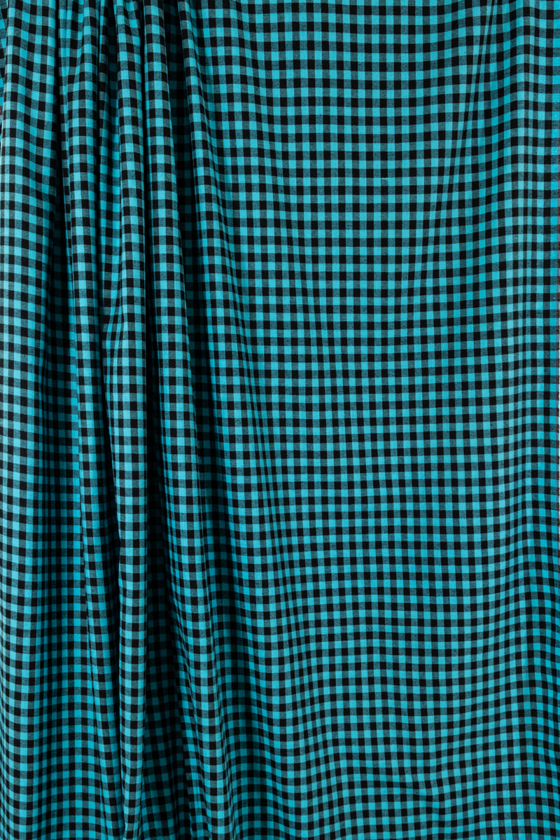 Bisbee Turquoise Checks Cotton Flannel Woven