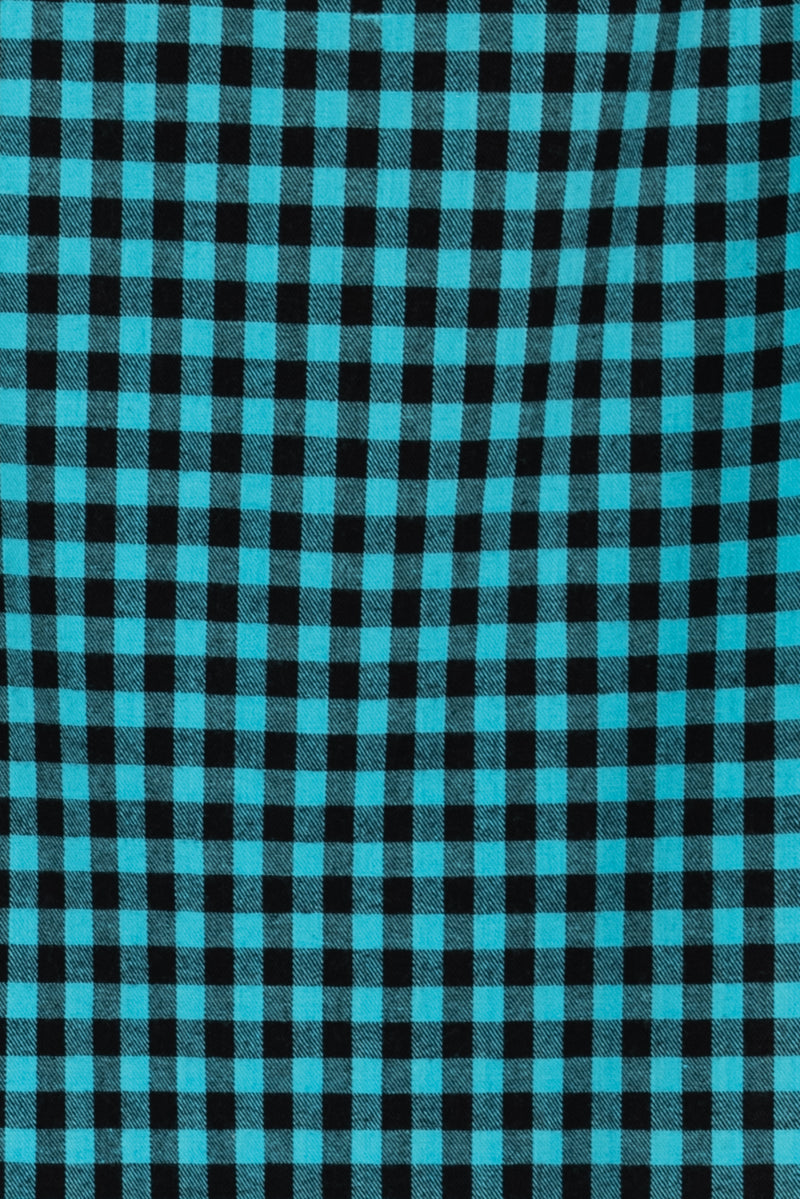 Bisbee Turquoise Checks Cotton Flannel Woven