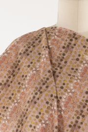 Bisque And Moss Dots Cotton Woven