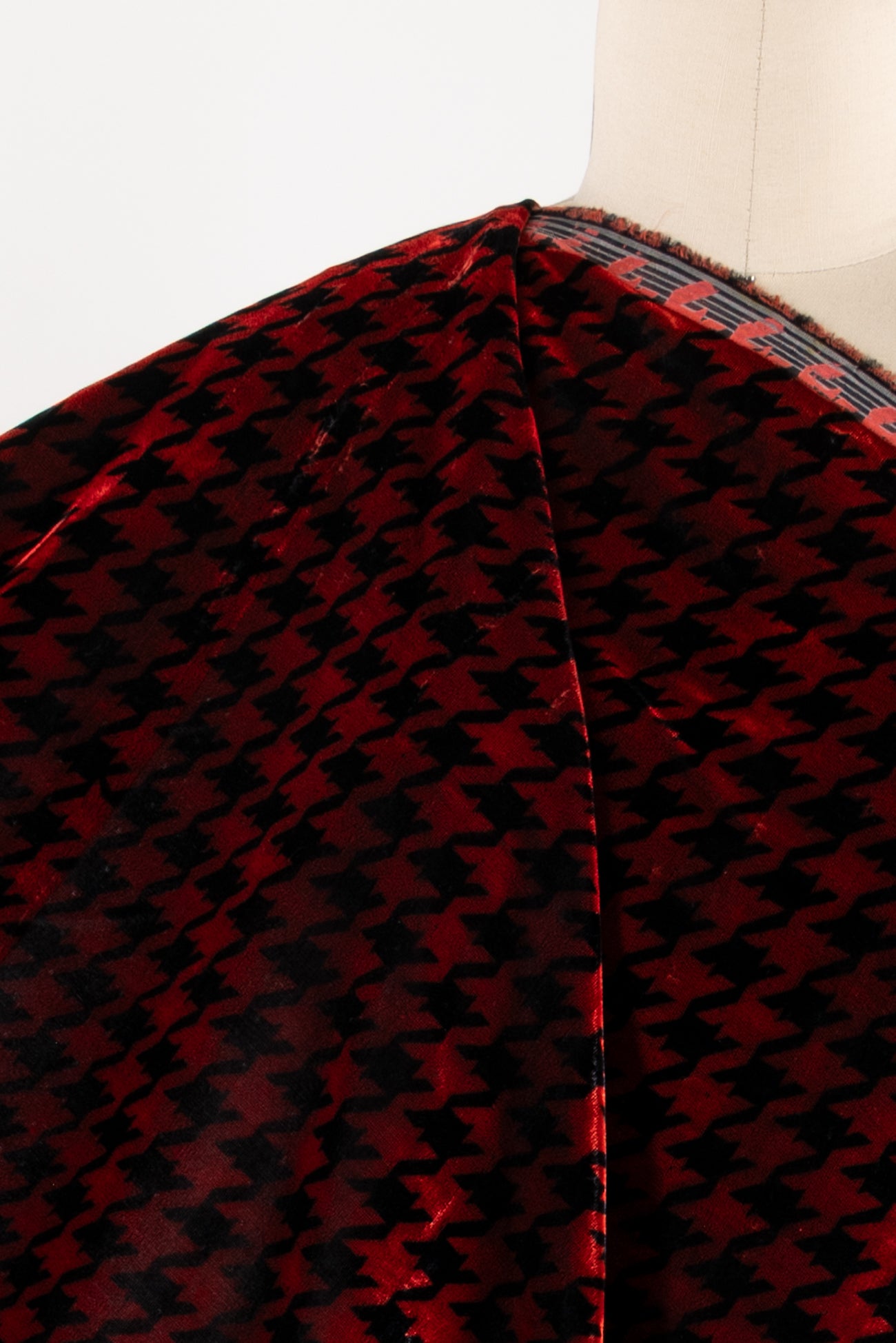 Bittersweet Houndstooth Velvet Woven
