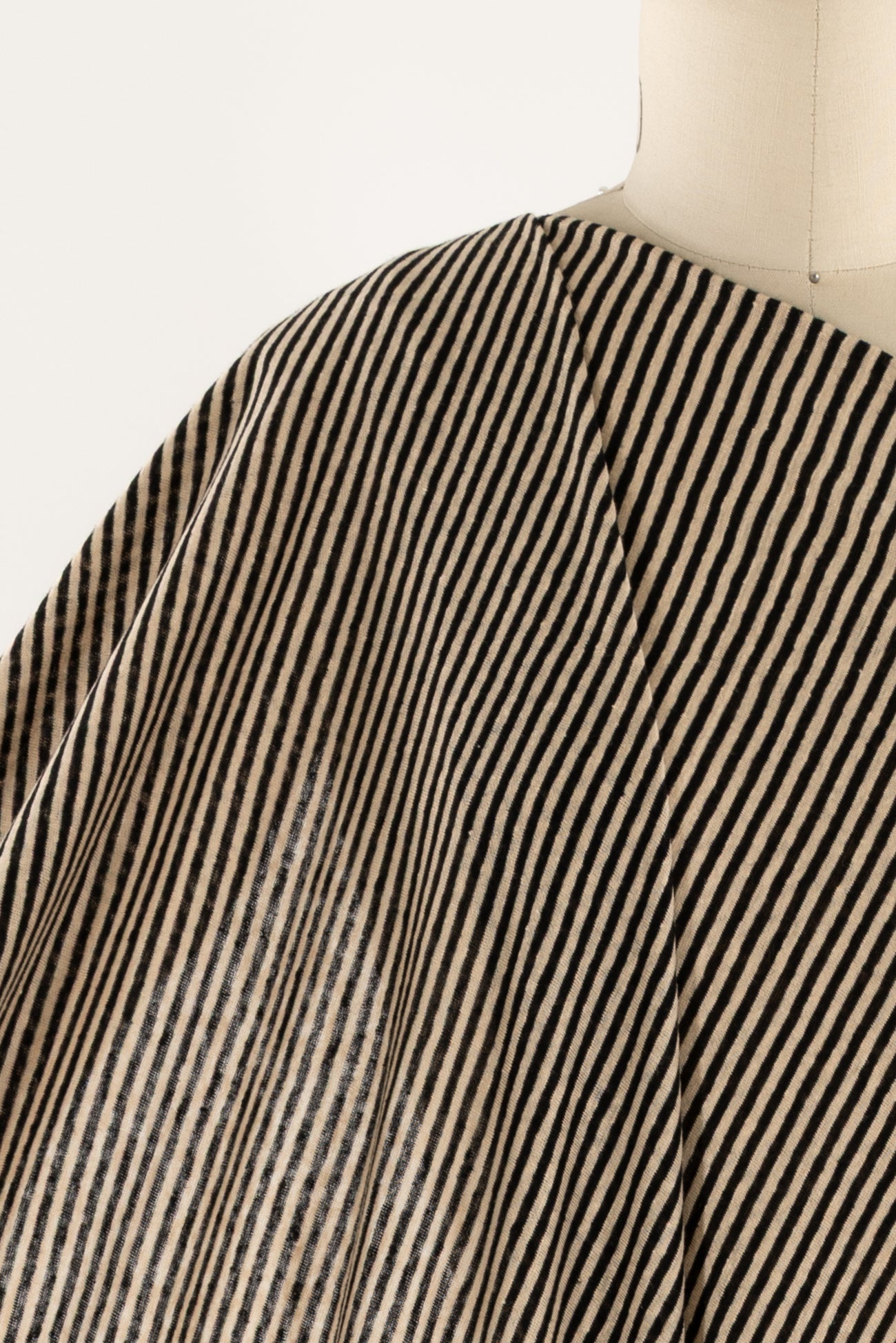Black And Tan Stripe Linen Knit