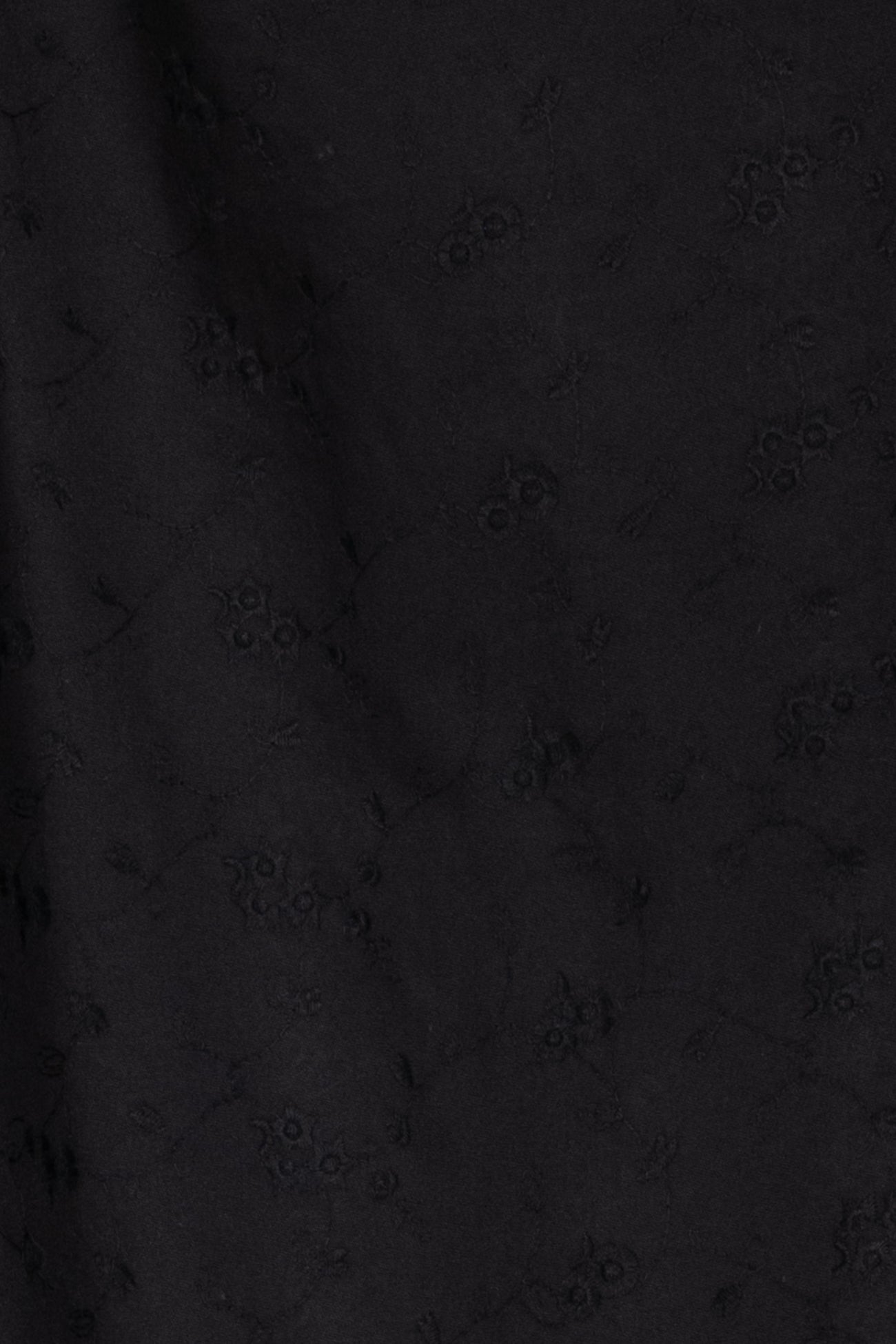 Black Broderie Embroidered Stretch Cotton Woven - ENDCUT