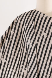 Black Brushstroke Stripes Rayon Woven