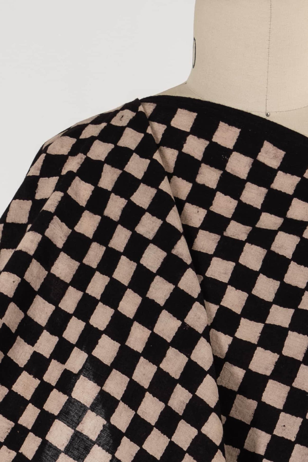 Black Check In Indian Cotton Woven - Marcy Tilton Fabrics