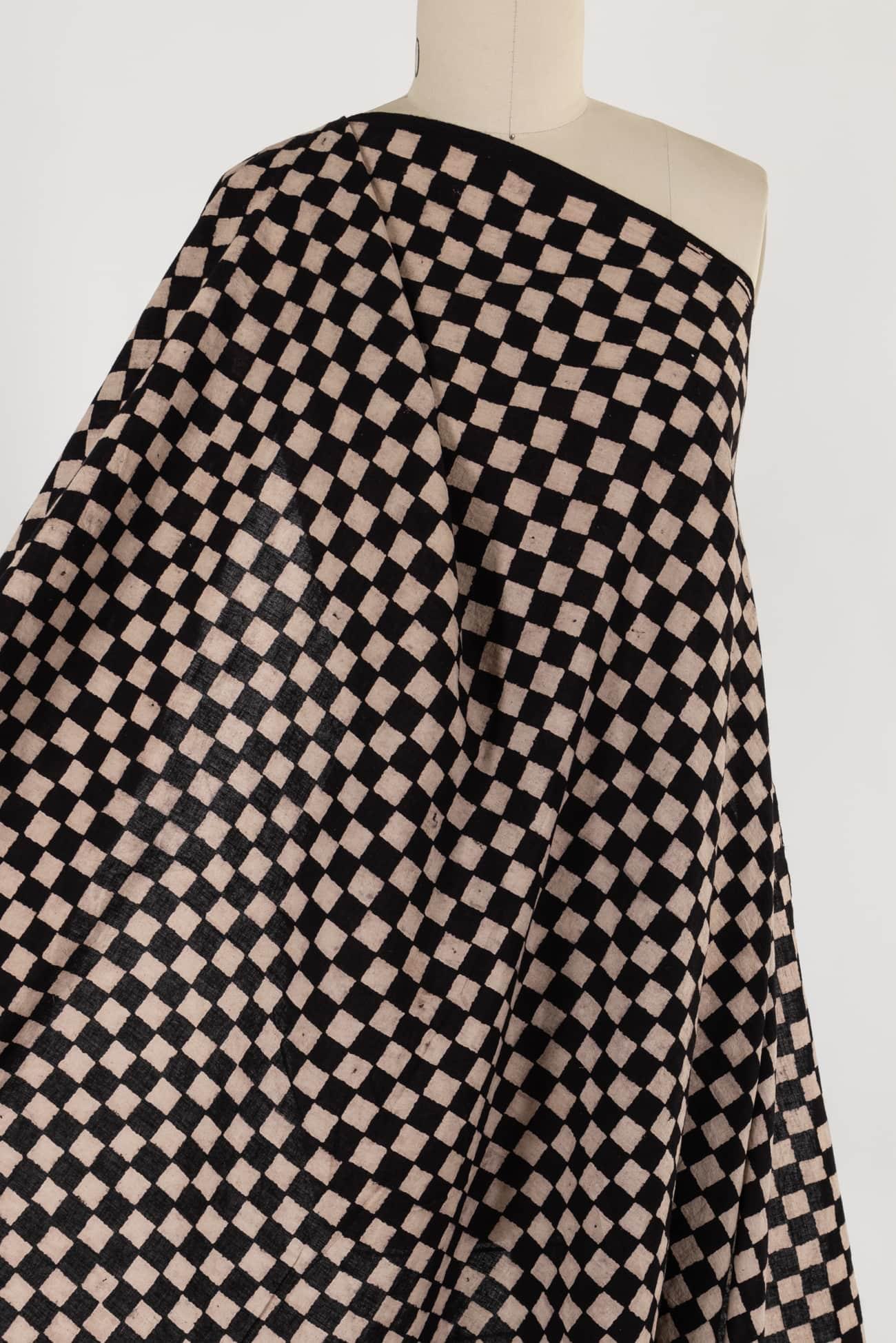 Black Check In Indian Cotton Woven - Marcy Tilton Fabrics