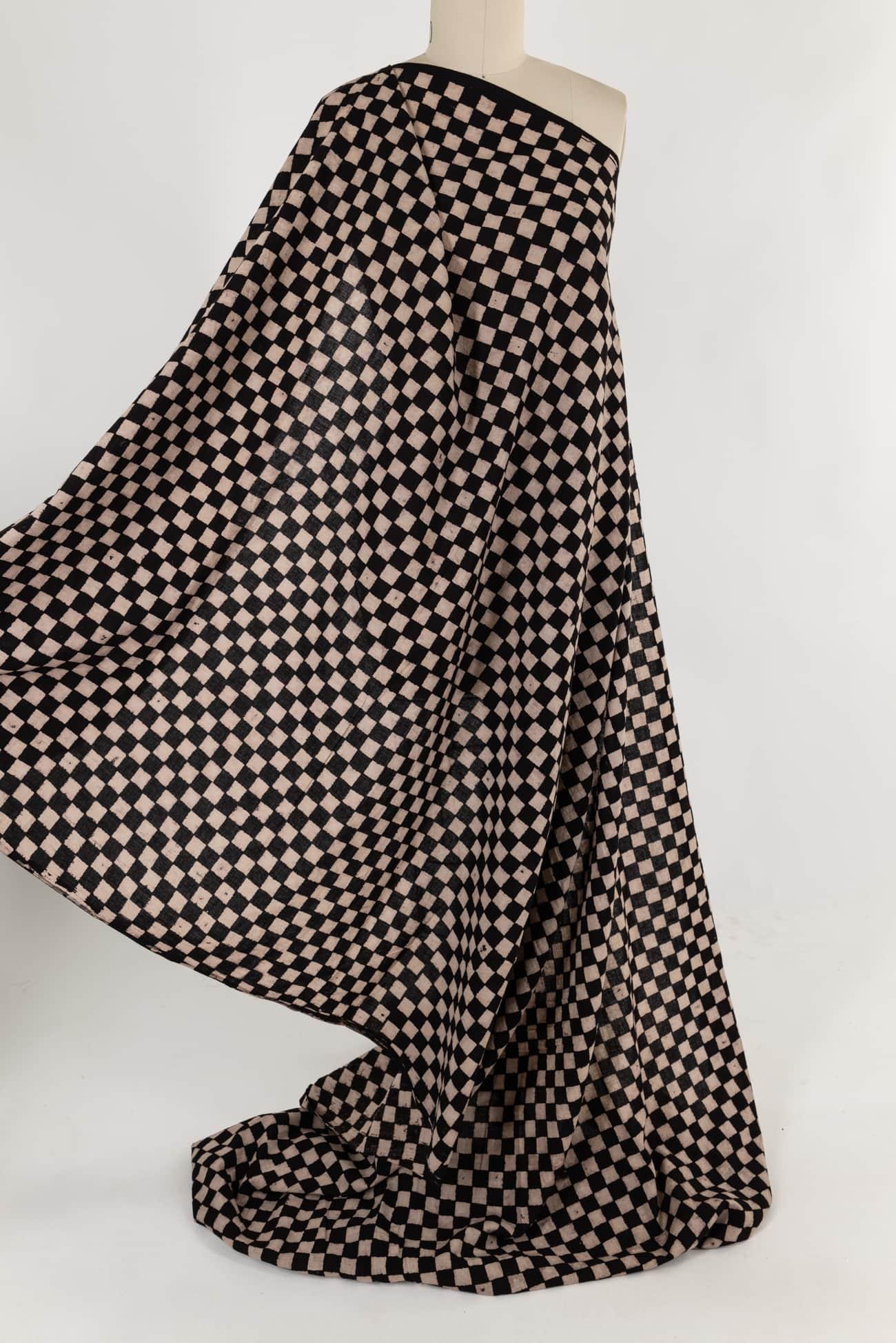 Black Check In Indian Cotton Woven - Marcy Tilton Fabrics