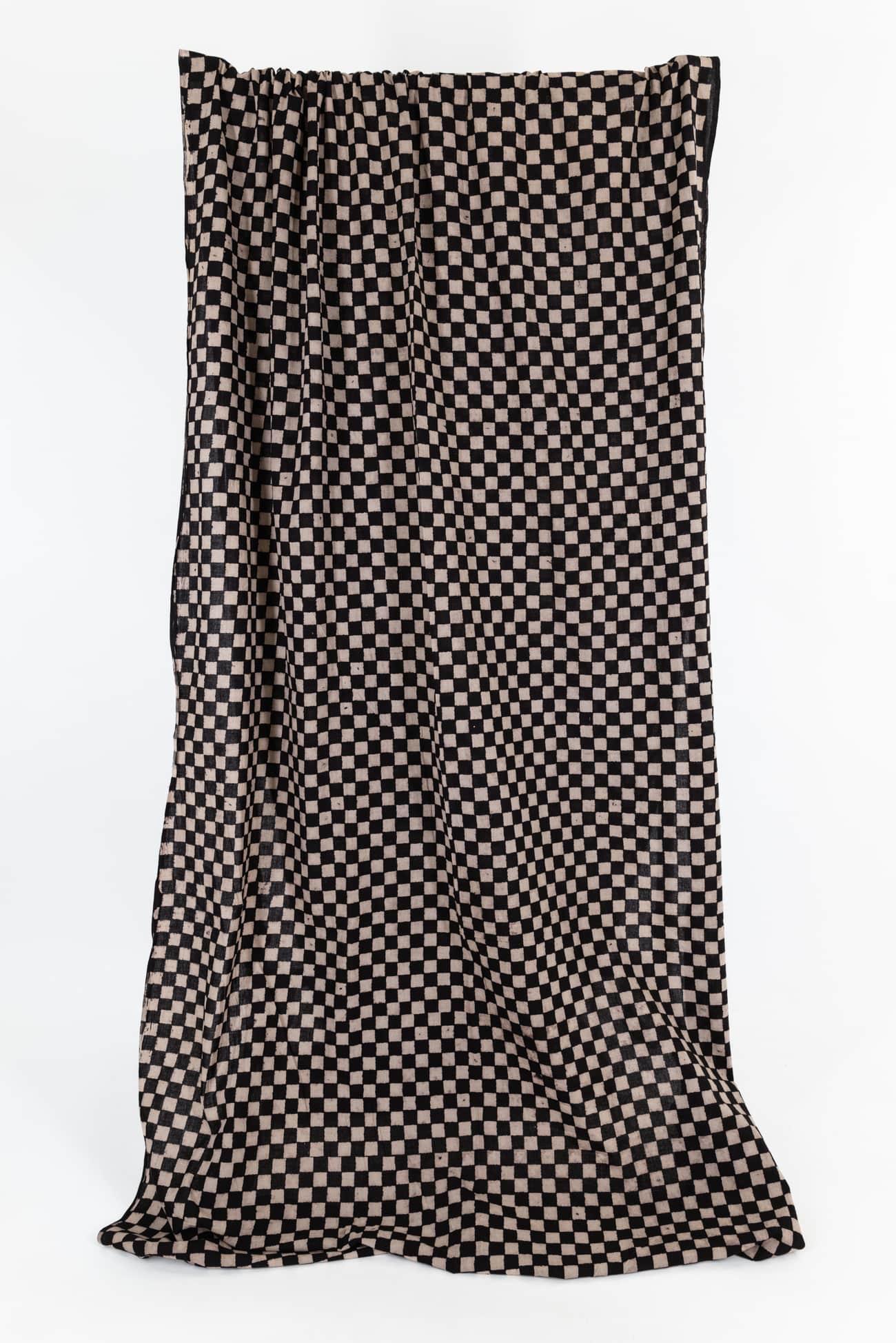 Black Check In Indian Cotton Woven - Marcy Tilton Fabrics