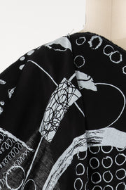 Black Dot Collage Linen Woven