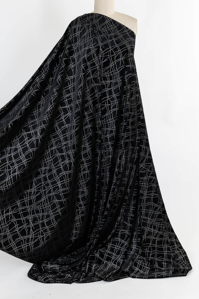 Black Foxtrot Velvet Knit - Marcy Tilton Fabrics