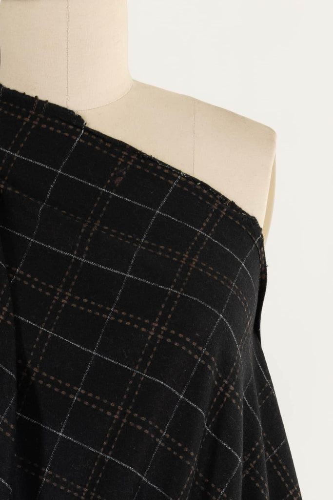 Black Hat Wool Plaid Woven - Marcy Tilton Fabrics