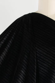 Black Herringbone Velvet Woven