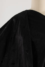 Black Iris Embroidered Silk Woven