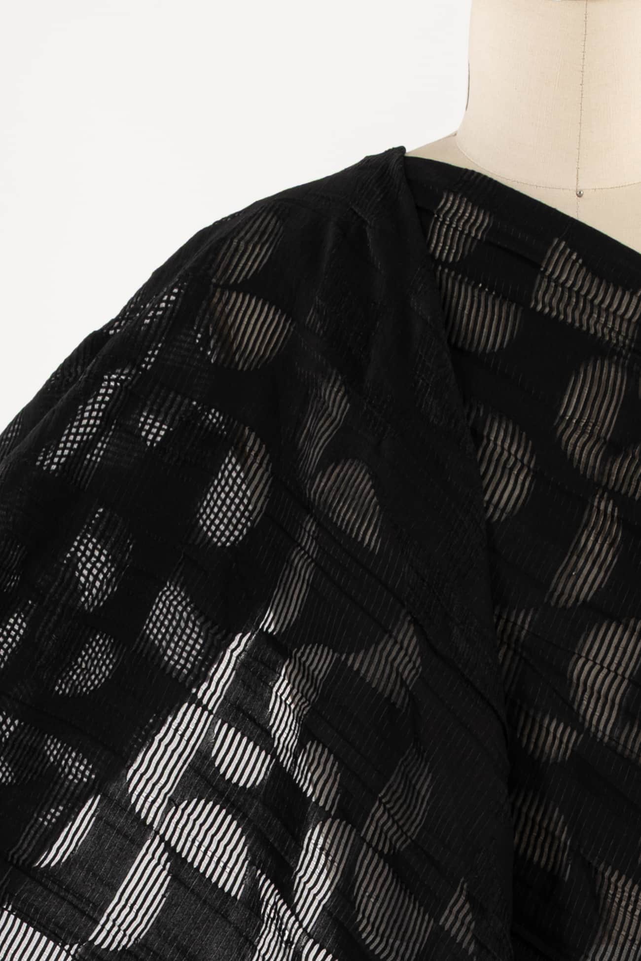 Black Lunette Jacquard Woven