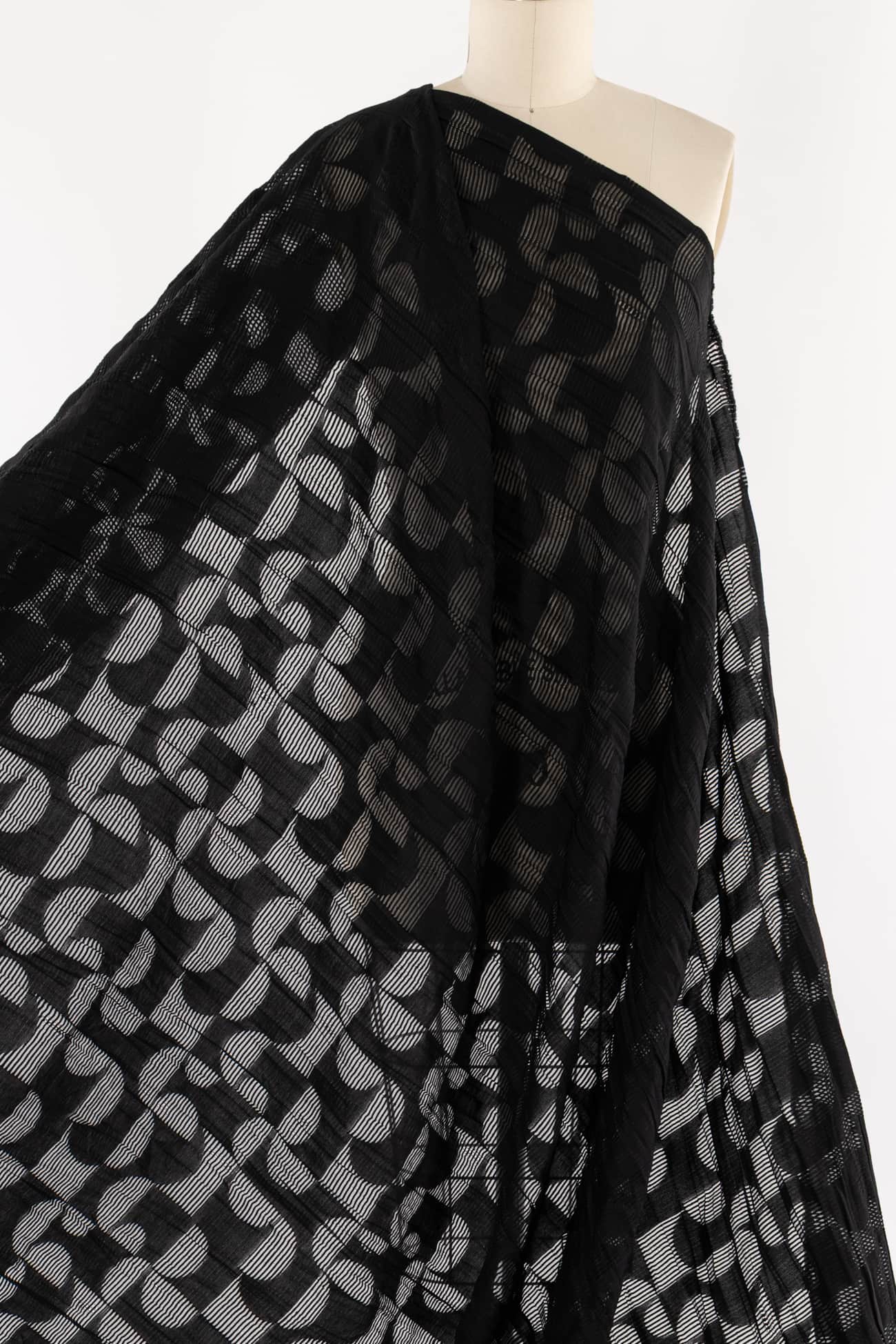 Black Lunette Jacquard Woven