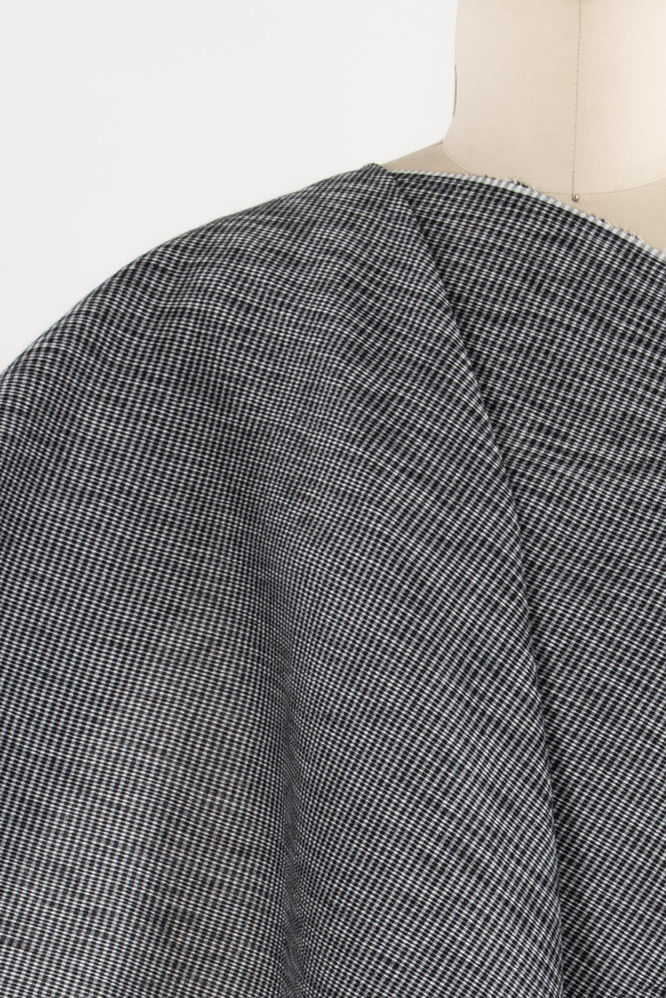 Black Mini Check Ripple Japanese Cotton Woven