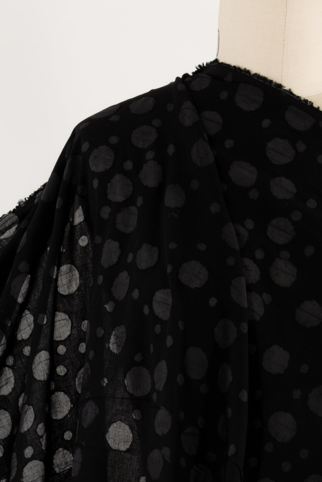 Black Moon Dots Indian Cotton Woven