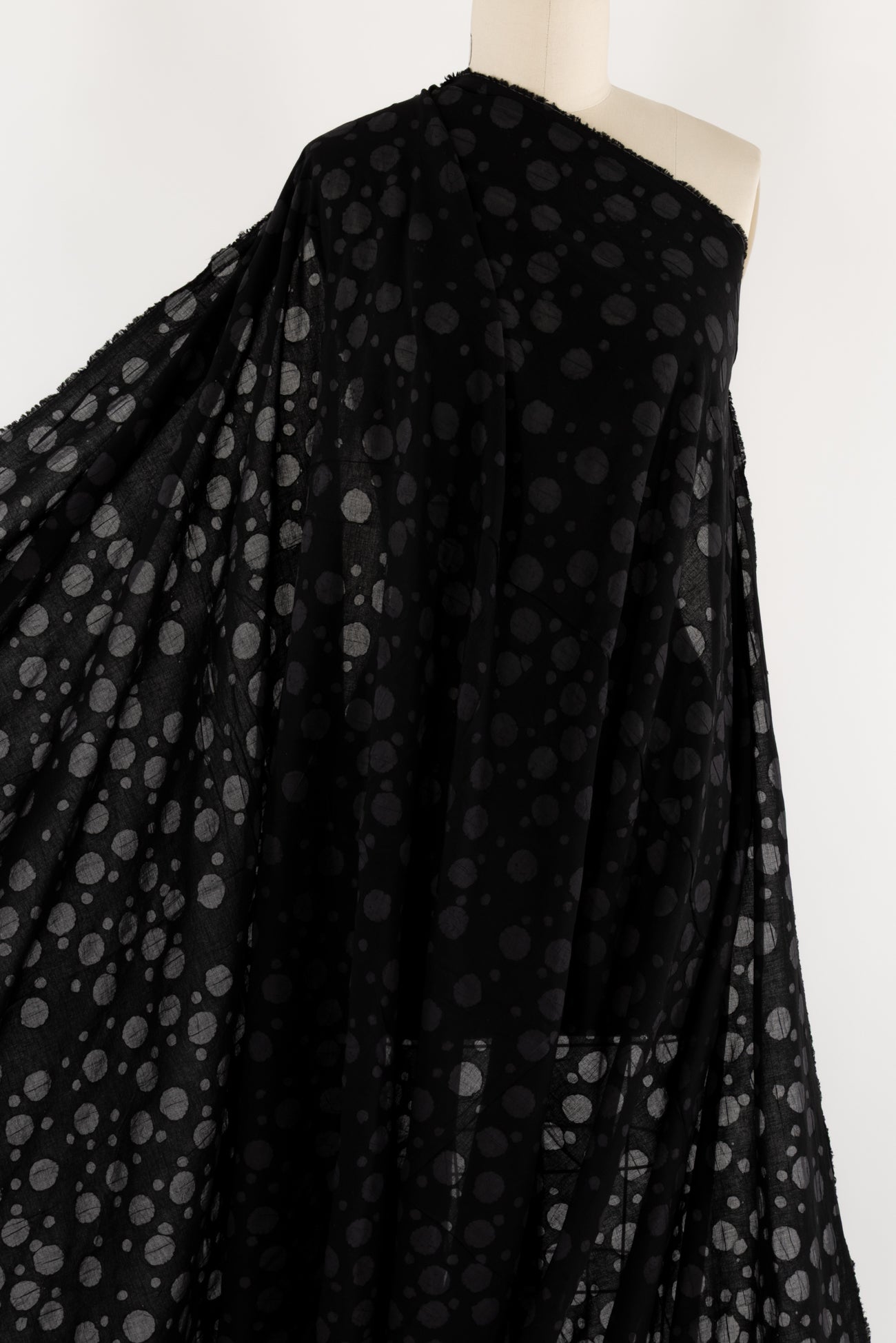 Black Moon Dots Indian Cotton Woven
