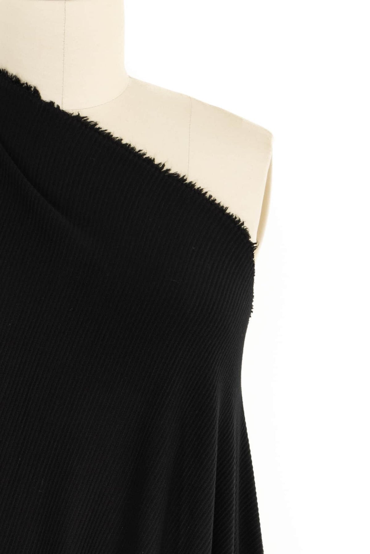 Black Ottoman Cotton/Rayon Knit