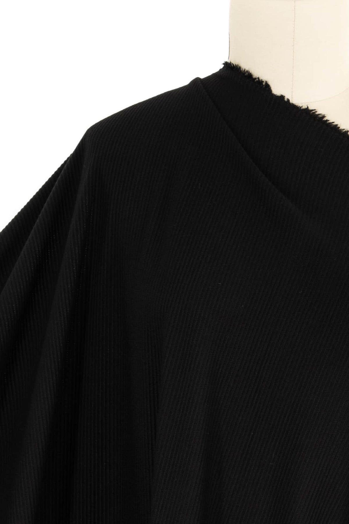 Black Ottoman Cotton/Rayon Knit