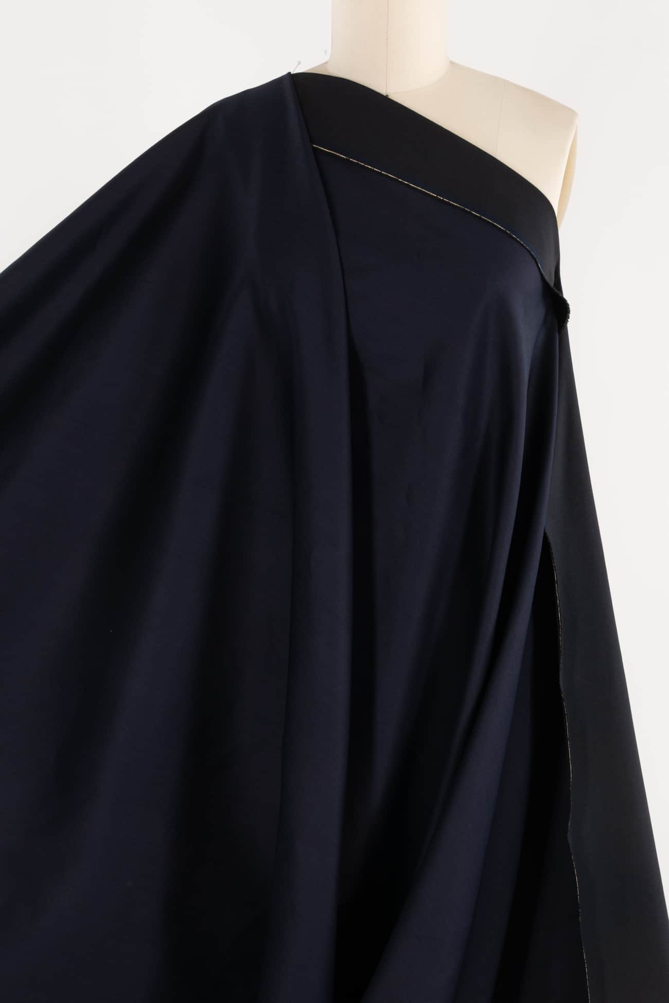 Black Out Blue Italian Stretch Cotton Denim Woven