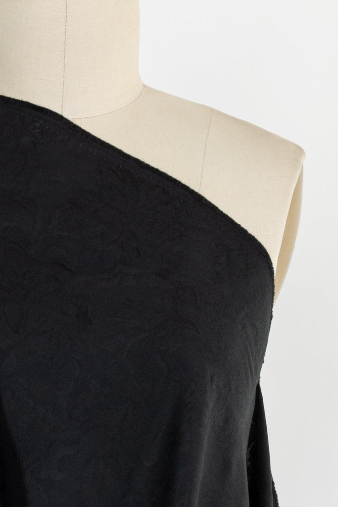 Blackout Black Japanese Cotton Jacquard Woven - Marcy Tilton Fabrics