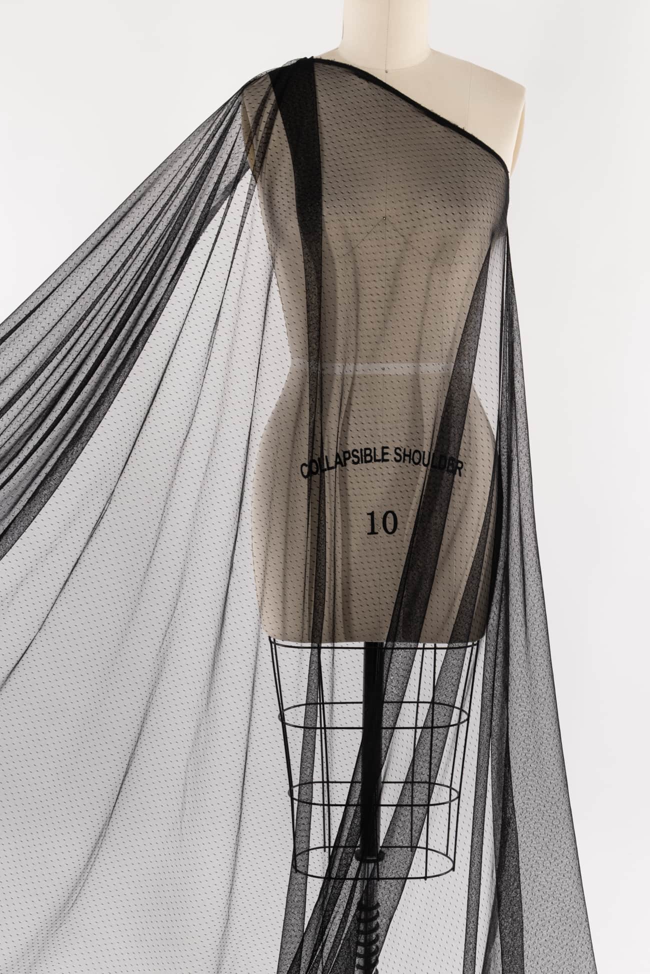 Black Pin Dot Mesh Knit